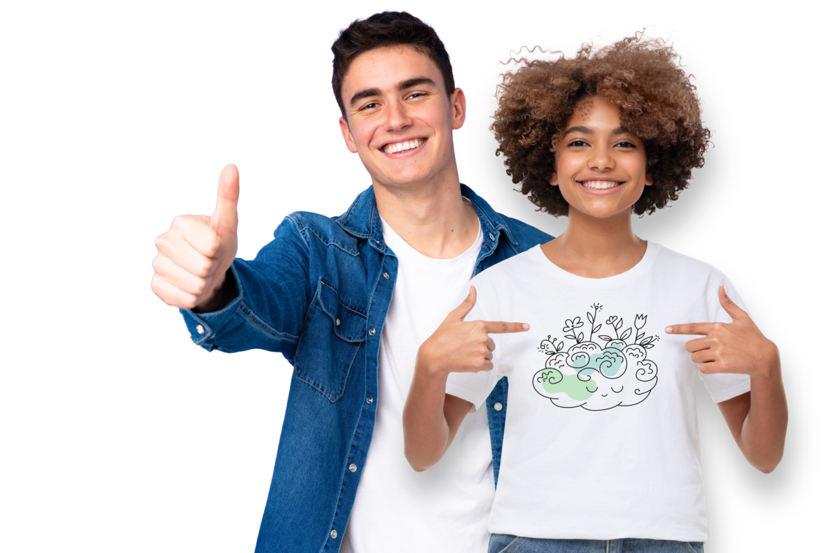 Two young people promoting the Young Advisors Programm